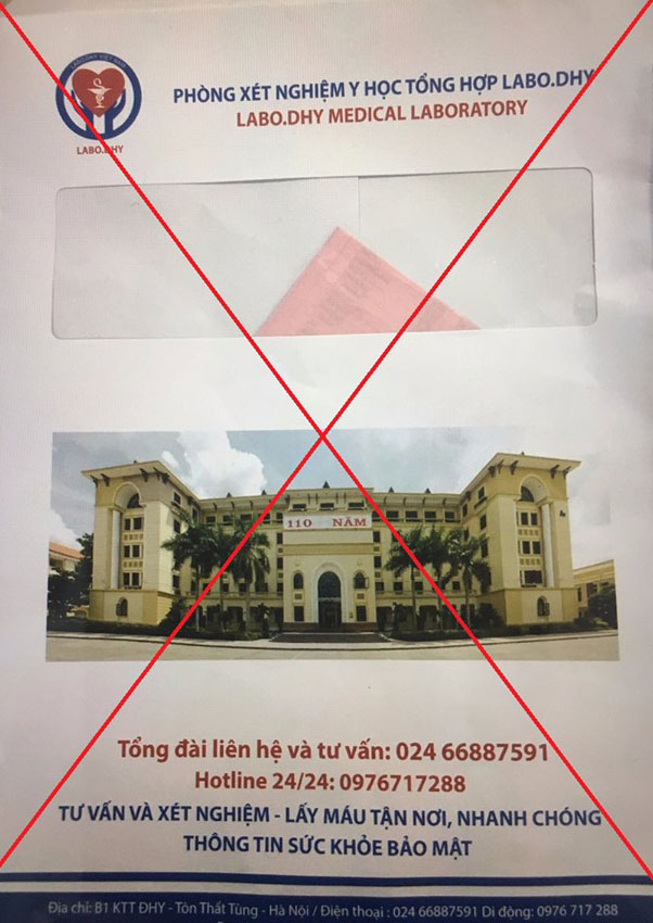 Hình ảnh giả mạo Bệnh viện Đại học Y Hà Nội