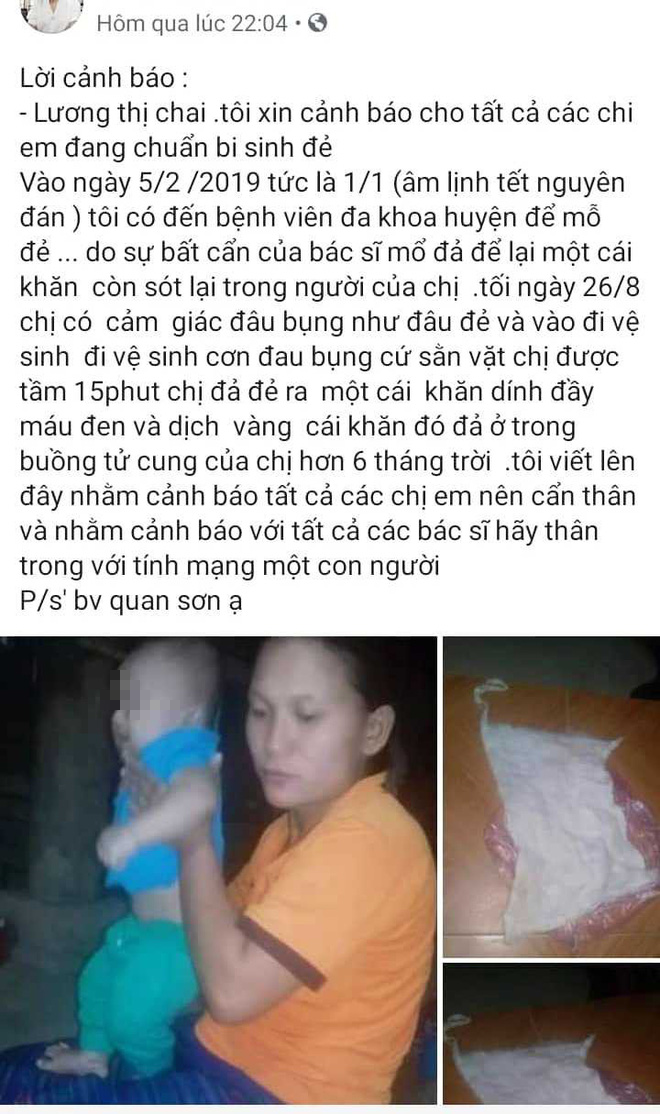 Hai mẹ con chị Lương Thị Chai được chủ tài khoản đăng tải lên facebook