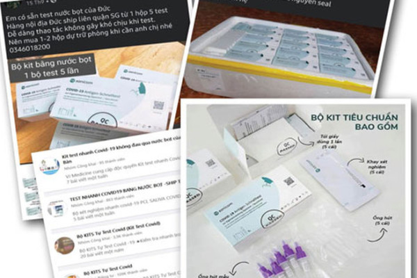 Tràn lan kit xét nghiệm nước bọt không phép