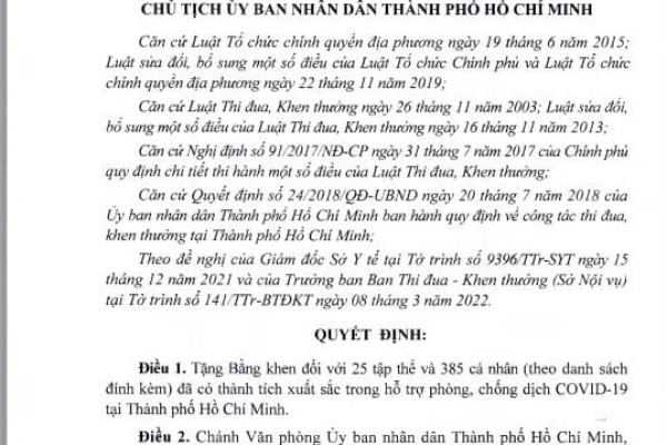 Trường Cao đẳng Y Dược Sài Gòn trao tặng bằng khen cho các tập thể, cá nhân có thành tích xuất sắc trong công tác phòng, chống dịch Covid – 19