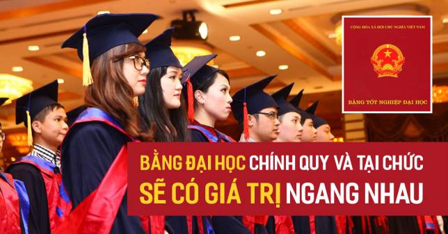 Bằng tại chức c&oacute; gi&aacute; trị tương đương bằng đại học ch&iacute;nh quy