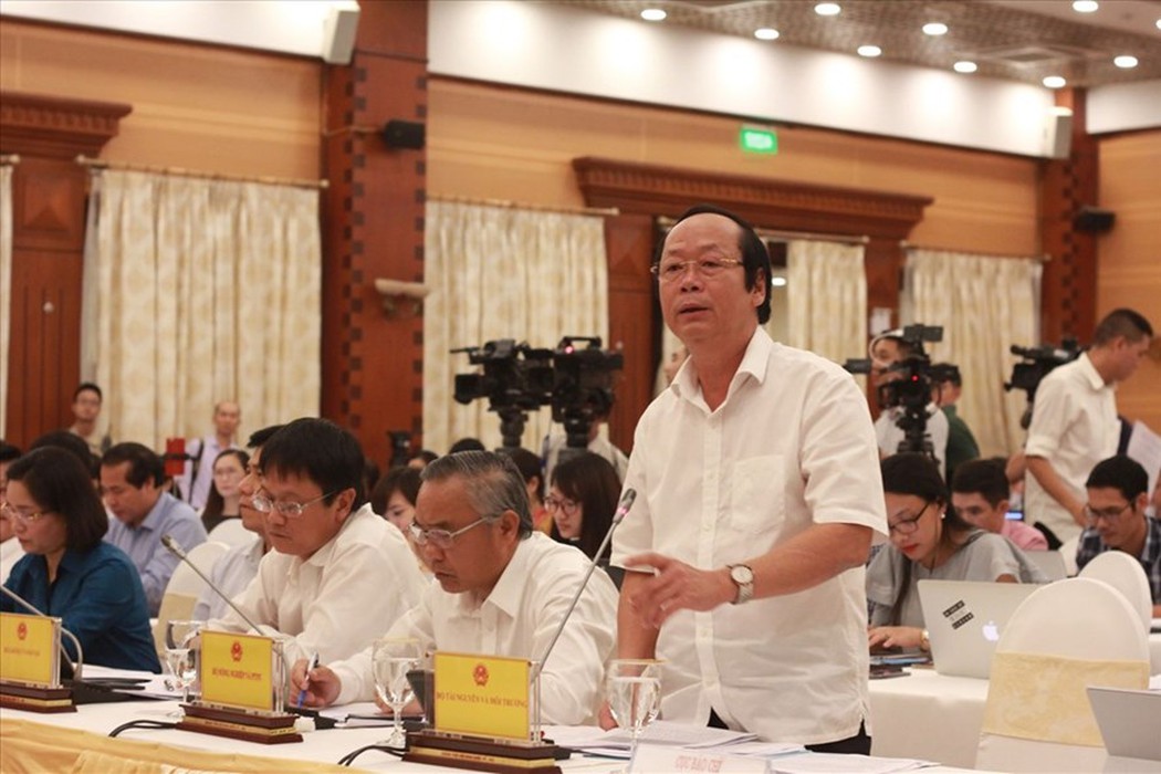 Thứ trưởng Bộ Tài nguyên và Môi trường Võ Tuấn Nhân tại buổi công bố kết quả quan trắc