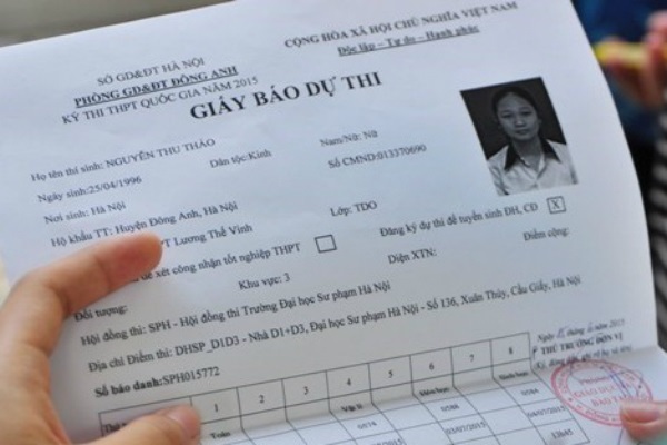 Mẫu giấy b&aacute;o dự thi của trường THPT Chu Văn An H&agrave; Nội