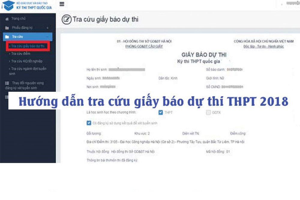  Hướng dẫn tra cứu giấy b&aacute;o dự thi THPT quốc gia online